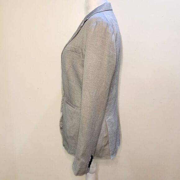 Veronica Beard Dickey Jacket Linen Blend Collared Suit Blazer Size 1 Grey - Picture 7 of 10